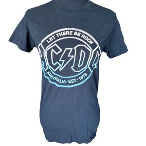 AC/DC Let There Be Rock, Australia 1973, Black Short Sleeve Graphic Tee, Small